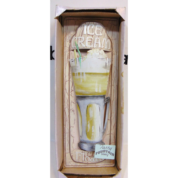Ice Cream Soda Shoppe Signs 3D Fountain Malt Hotdog Expresso Scoops Drinks VTG - Picture 9 of 13